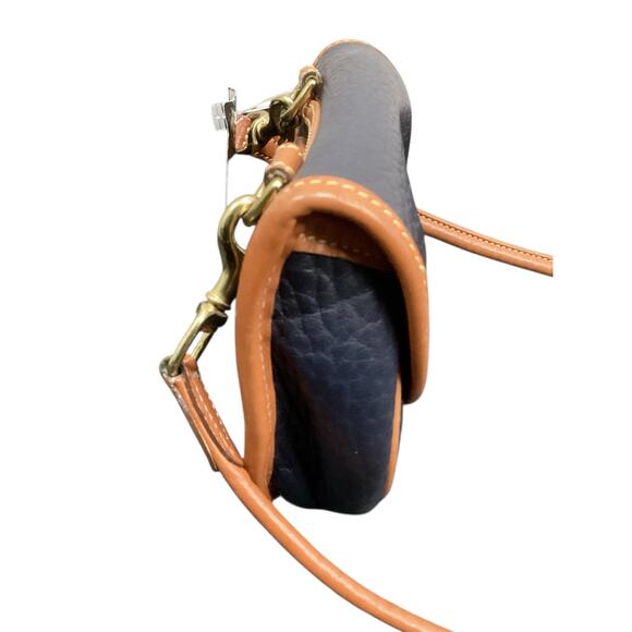 VTG Dooney&Bourke Purse/Small Crossbody Women’s 1Size Genuine Leather Navy&Brown - Picture 4 of 9